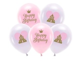 Latexové balonky Princess Life - Happy Birthday 26 cm - 5 ks