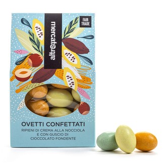 AltroMercato Barevná vajíčka plněná hořkou čokoládou a oříškovým krémem, 170 g