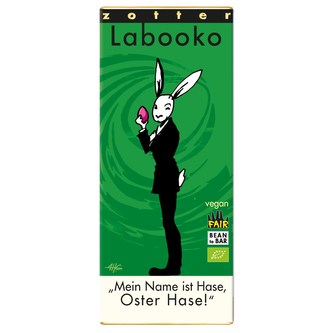 Zotter Bio hořká čokoláda Zajíček; Velikonoční Zajíček, 70 g