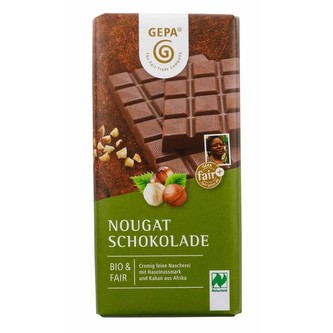 Gepa Bio nugátová čokoláda s lískovými oříšky, 100 g
