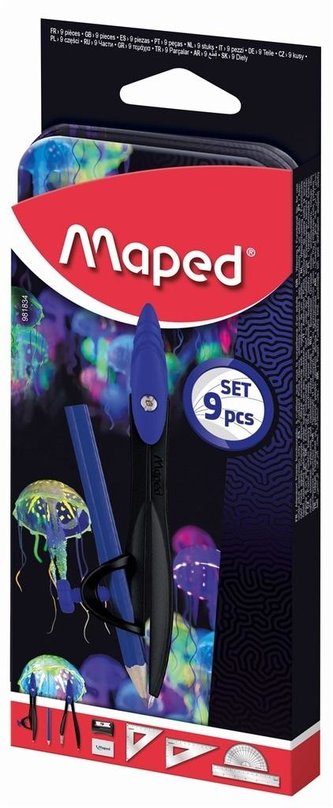 Zestaw geometryczny Deepsea 9 elementów MAPED Zestaw geometryczny Deepsea 9 elementów MAPED