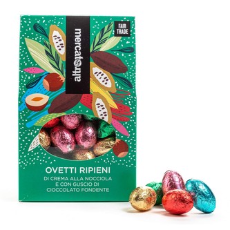 AltroMercato Vajíčka z hořké čokolády plněné lískooříškovým krémem, 170 g