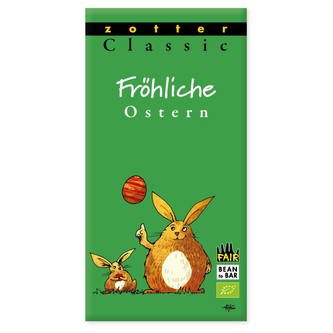 Zotter Bio klasická bílá čokoláda s lesním ovocem Štastné Velikonoce, 70 g