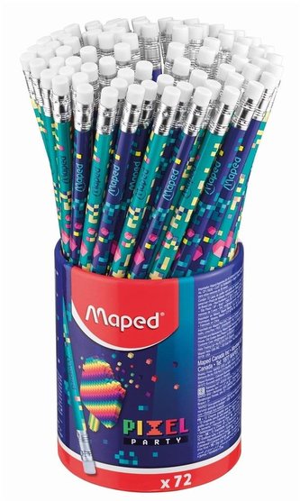Ołówek z gumką Pixel HB w kubku (72szt) MAPED Ołówek z gumką Pixel HB w kubku (72szt) MAPED