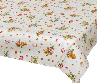 Ubrus Velikonoce - Vajíčko béžová, zelená , červená - 70x70 cm