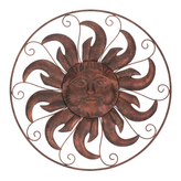 Slunce, kovová nástěnná dekorace.