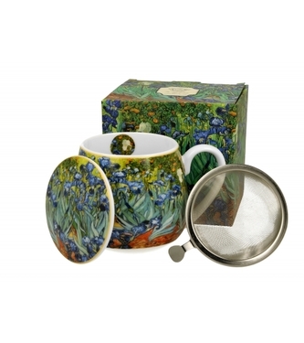 Porcelánový hrnek byliňák Irises inspired by Van Gogh 430 ml v dárkovém boxu