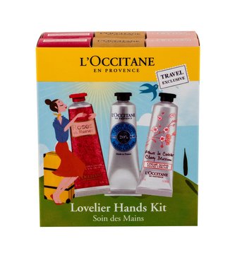 L´Occitane Roses Et Reines krém na ruce 2 x 30 ml + krém na ruce Shea Butter 2 x 30 ml + krém na ruce Cherry Blossom 2 x 30 ml