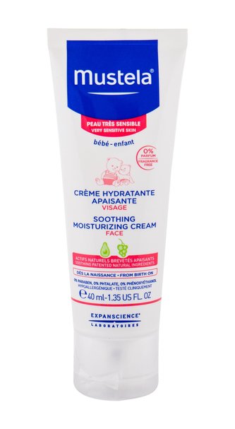 Mustela Bébé Denní pleťový krém Soothing Moisturizing Face Cream 40 ml pro děti