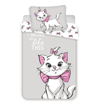 JERRY FABRICS Povlečení do postýlky Kočička Marie Grey baby  Bavlna, 100/135, 40/60 cm