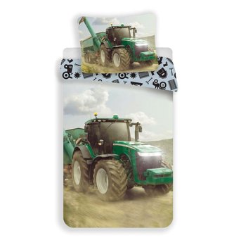 JERRY FABRICS Povlečení Traktor green  Bavlna, 140/200, 70/90 cm