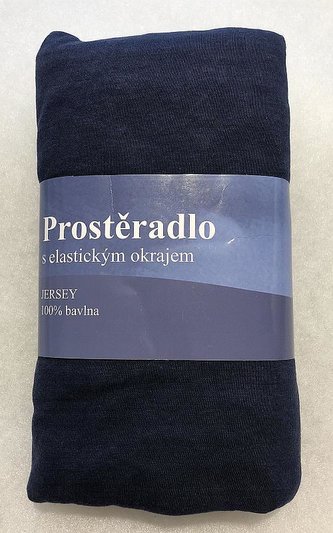 JERRY FABRICS Prostěradlo Jersey Tmavě Modrá  Bavlna, 90/200 cm