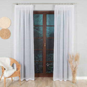 Dekorační voálová záclona s řasící páskou LENKA bílá 140x250 cm (cena za 1 kus) MyBestHome