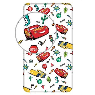JERRY FABRICS Prostěradlo Cars White  Bavlna, 90/200 cm