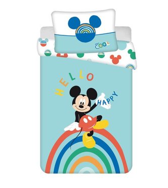 JERRY FABRICS Povlečení do postýlky Mickey rainbow baby  Bavlna, 100/135, 40/60 cm