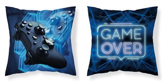 DETEXPOL Povlak na polštářek Game Over blue micro  Polyester, 40/40 cm