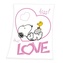 HERDING Fleece deka Snoopy Love  Polyester, 130/170 cm