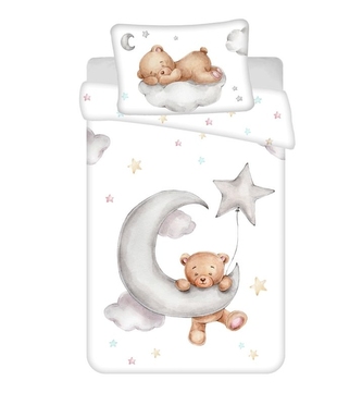 JERRY FABRICS Povlečení do postýlky Medvídek Moon baby  Bavlna, 100/135, 40/60 cm