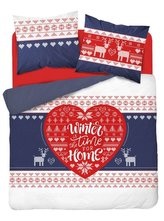 DETEXPOL Francouzské Vánoční povlečení Sobíci  Bavlna, 220/200, 2x70/80 cm