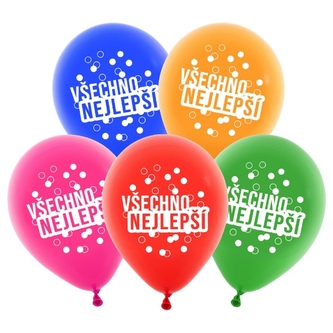 Balonky s potiskem Všechno nejlepší New, 5 ks