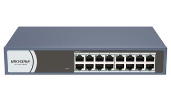 HIKVISION switch DS-3E0116R-O/ 16x port/ 10/100Mbps RJ45 porty/ 3.2 Gbps/ napájení 220 VAC (50/60Hz)