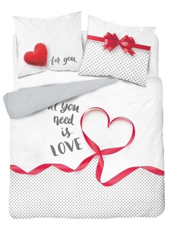 DETEXPOL Francouzské povlečení Love  Bavlna, 220/200, 2x70/80 cm