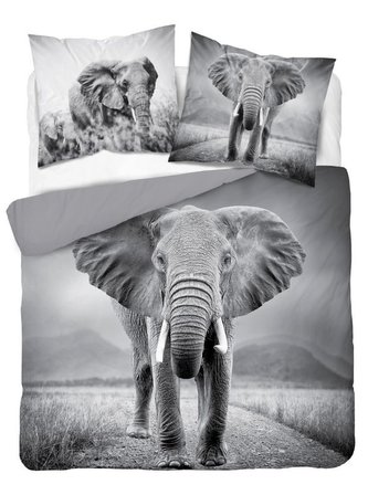 DETEXPOL Francouzské povlečení Slon  Bavlna, 220/200, 2x70/80 cm