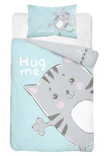 DETEXPOL Povlečení do postýlky Kočička zelinkavá  Bavlna, 100/135, 40/60 cm