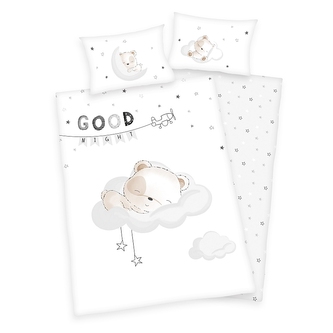 HERDING Povlečení do postýlky Spící medvídek  Bavlna, 100/135, 40/60 cm