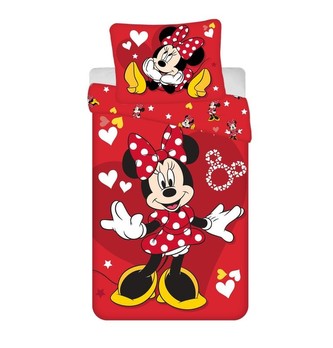 JERRY FABRICS Povlečení Minnie Red heart  Bavlna, 140/200, 70/90 cm