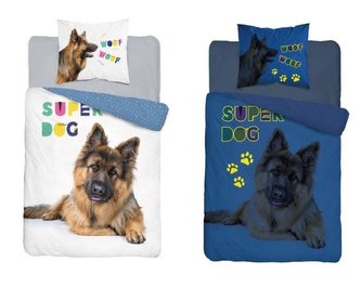 DETEXPOL Povlečení Německý ovčák svítící  Bavlna, 140/200, 70/80 cm