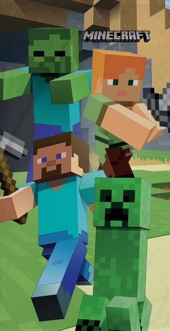 HALANTEX Osuška Minecraft Attack  Bavlna - Froté, 70/140 cm HALANTEX Osuška Minecraft Attack  Bavlna - Froté, 70/140 cm
