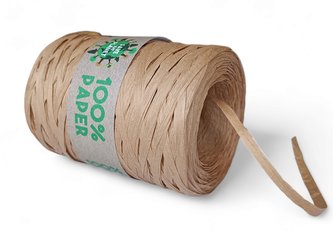 Stuha rafie 100% papírová 200m - tmavě přírodní