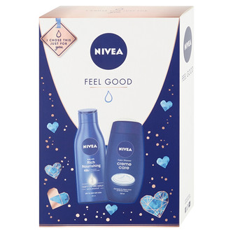 Nivea Creme Care sprchový krém 250 ml + tělové mléko Rich Nourishing 250 ml