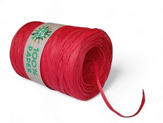 Stuha rafie 100% papírová 200m - světle červená