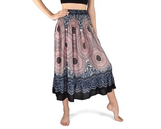 Sukně NIRAN, mandaly, růžovomodrá