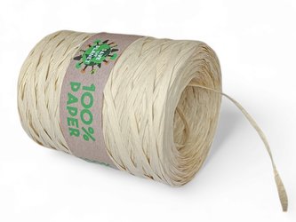 Stuha rafie 100% papírová 200m - světle přírodní