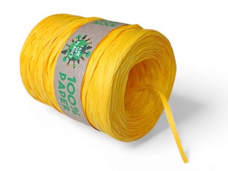 Stuha rafie 100% papírová 200m - žlutá