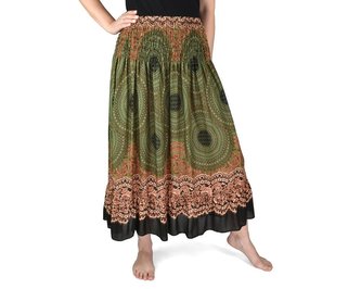 Sukně NIRAN, mandaly, zelená