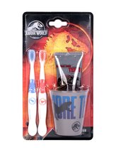 Universal Jurassic World zubní kartáček 2 ks + zubní pasta 75 ml + kelímek na zubní kartáček