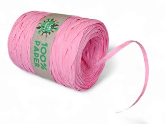 Stuha rafie 100% papírová 200m - světle růžová