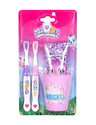 Hatchimals Hatchimals zubní kartáček 2 ks + zubní pasta 75 ml + kelímek na zubní kartáček