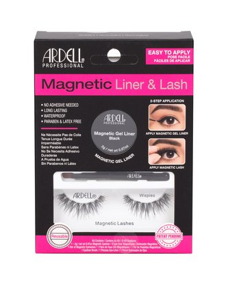 Ardell Magnetic Liner & Lash magnetické řasy Wispies 1 pár + magnetická gelová linka 2 g Black + štěteček na linku 1 ks