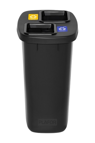 Odpadkový koš na tříděný odpad DUOBIN 2 x 45 l, černý rámeček Odpadkový koš na tříděný odpad DUOBIN 2 x 45 l, černý rámeček