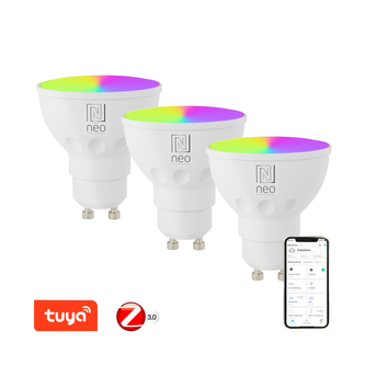 Immax NEO sada 3x smart žárovka LED GU10 4,8W RGB+CCT barevná a bílá, stmívatelná, zigbee Immax NEO sada 3x smart žárovka LED GU10 4,8W RGB+CCT barevná a bílá, stmívatelná, zigbee