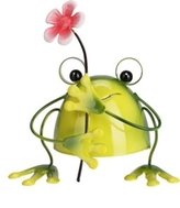 Kovová žába s květinkou 14x16x9,5 cm