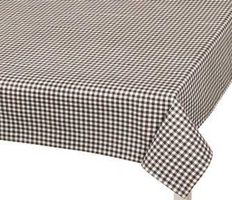 Ubrus BERTA - Kostička hnědá, bílá - 120x140 cm Ubrus BERTA - Kostička hnědá, bílá - 120x140 cm
