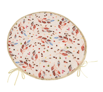 Sedák BERTA kulatý hladký - Lísteček hnědá, béžová - průměr 40 cm