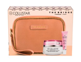 Collistar Idro-Attiva denní pleťová péče 50 ml + péče o oční okolí Eye Hydro-Gel 8,5 ml + kosmetická taštička The Bridge