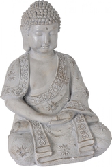 Buddha sedící 42 cm champagne